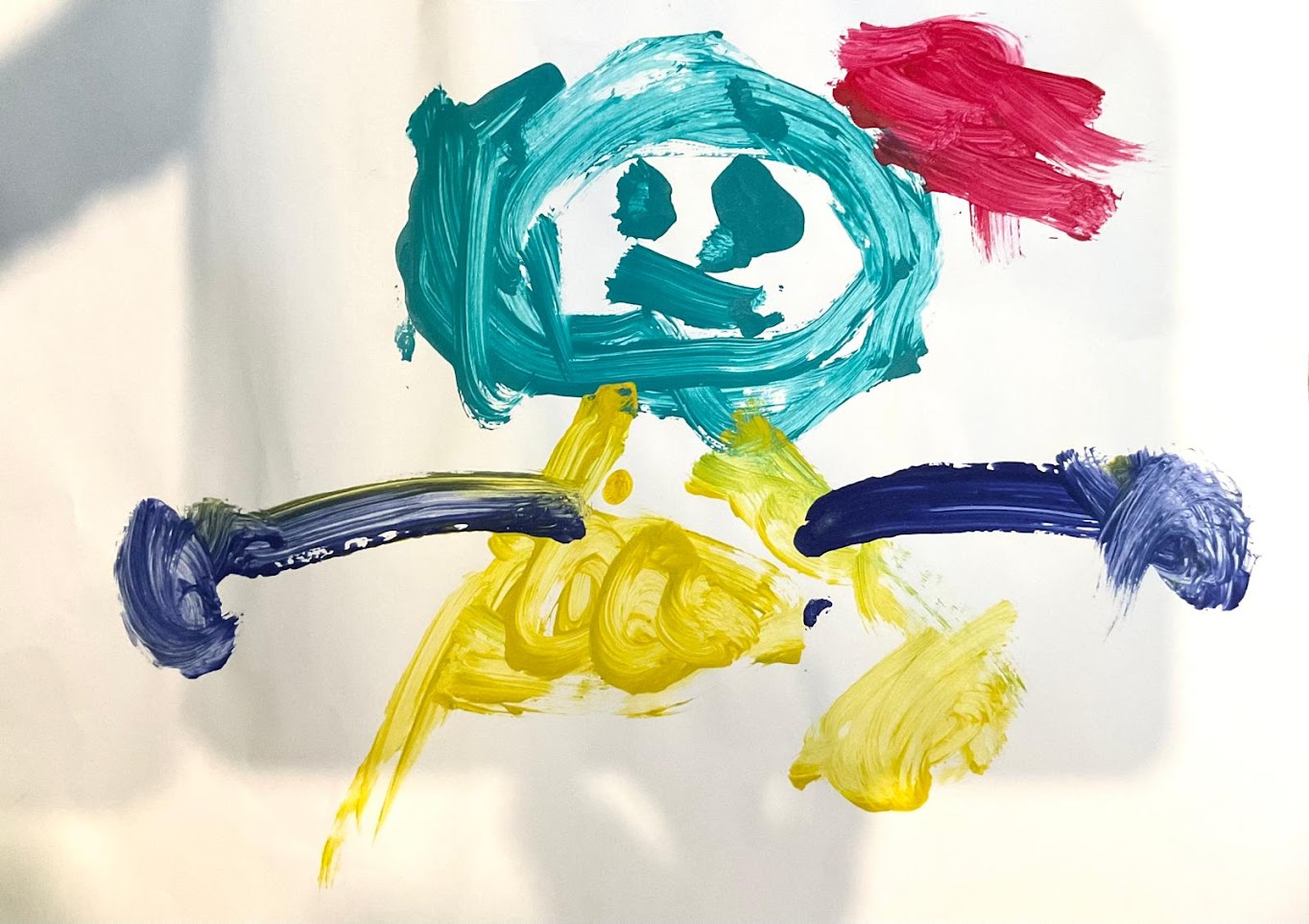 Bold figure painting by a child
