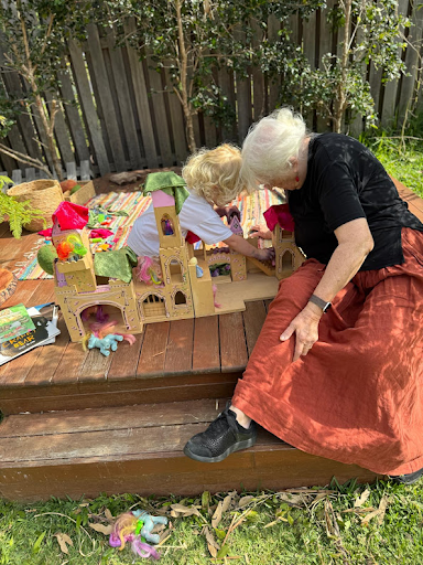 Imaginative play building a castle