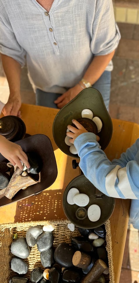 Pebble and natural materials sensory play